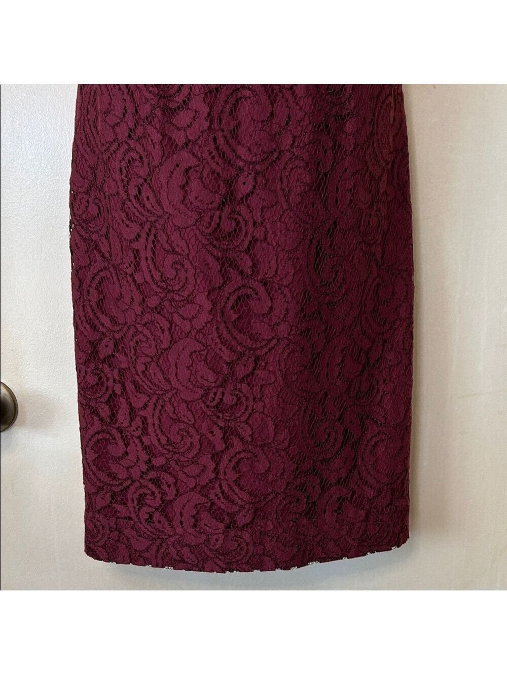 J. Crew Burgundy Lace Halter Midi Dress size 0 - Picture 4 of 12
